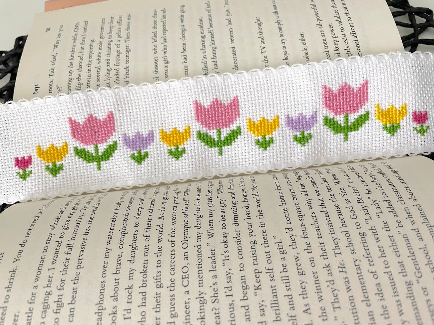 Tulips Bookmark Counted Cross Stitch DIY KIT