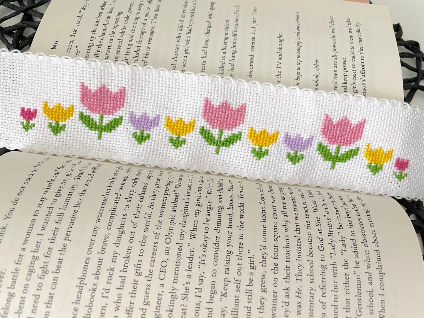 Tulips Bookmark Counted Cross Stitch DIY KIT