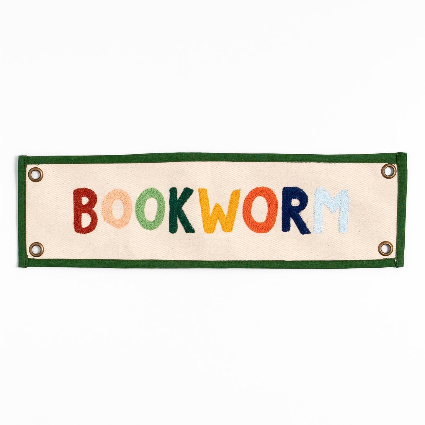 Bookworm Embroidered Banner
