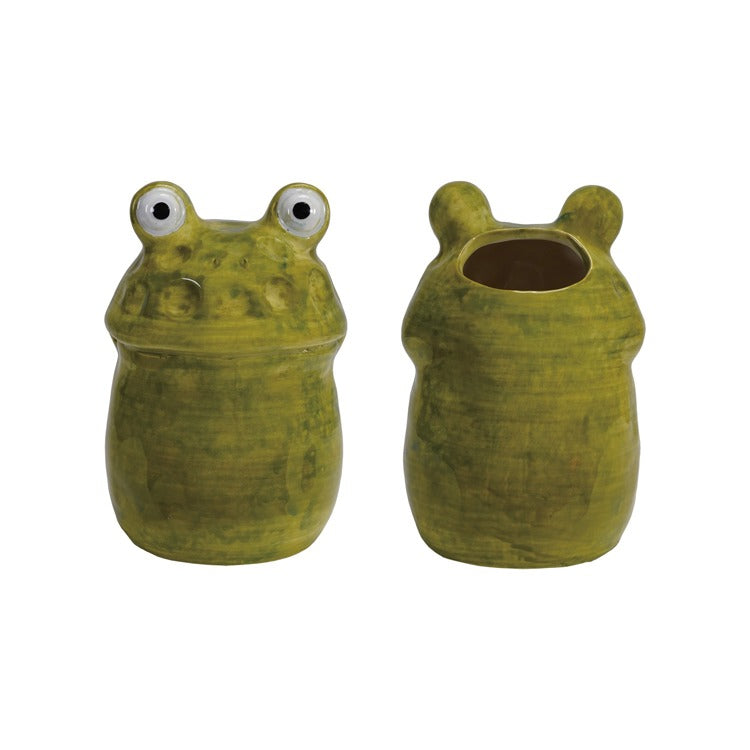 Frog Vase Handpainted