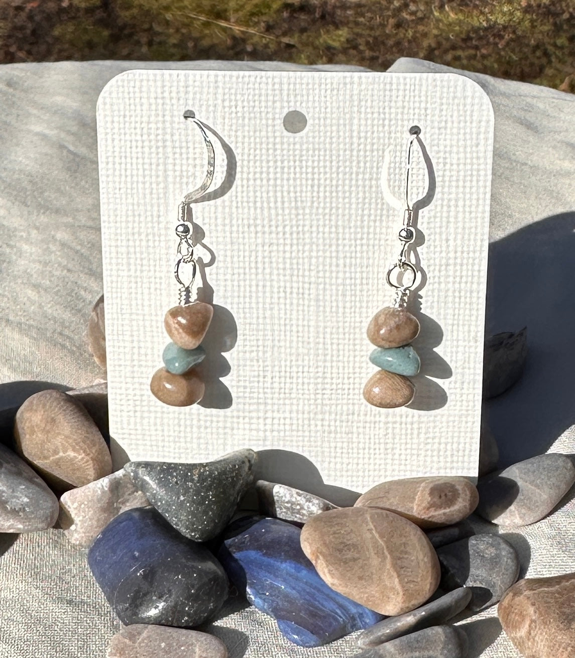 Petoskey and Leland Blue Stacked Earrings