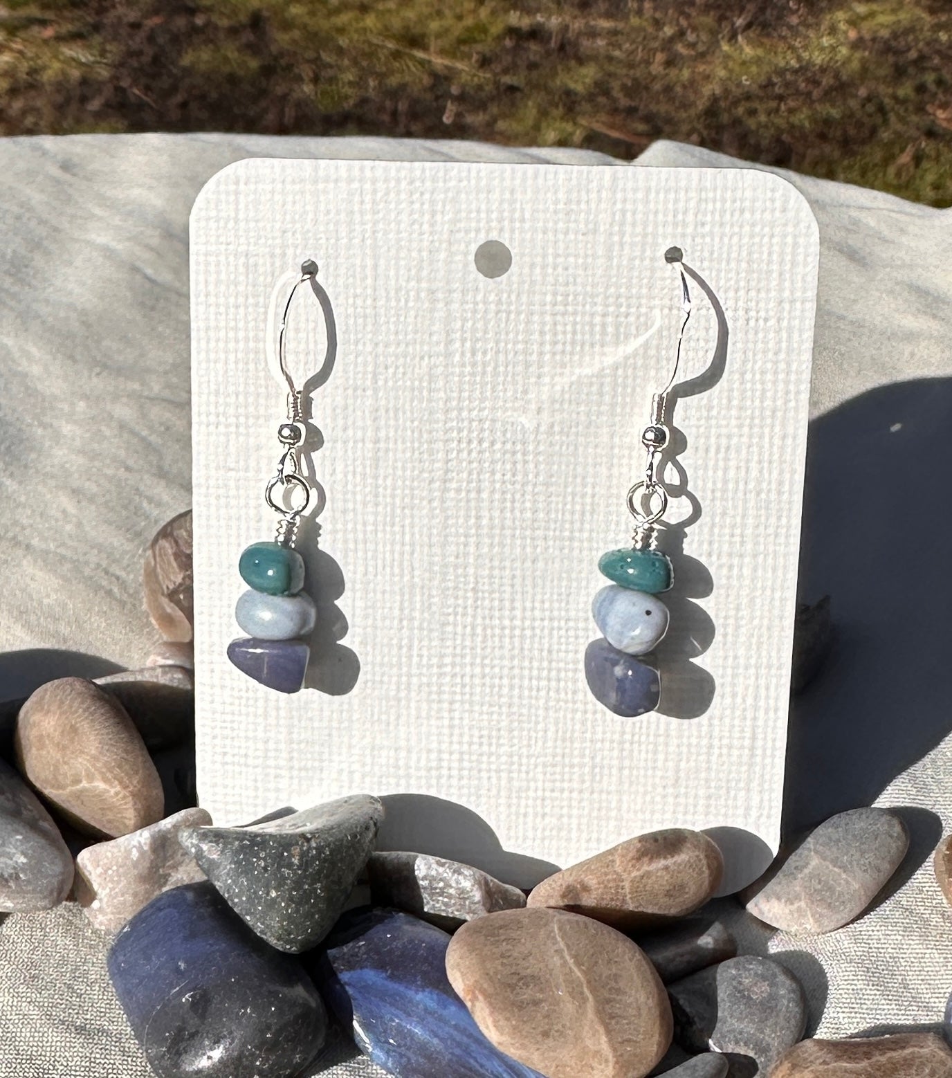 Petoskey and Leland Blue Stacked Earrings