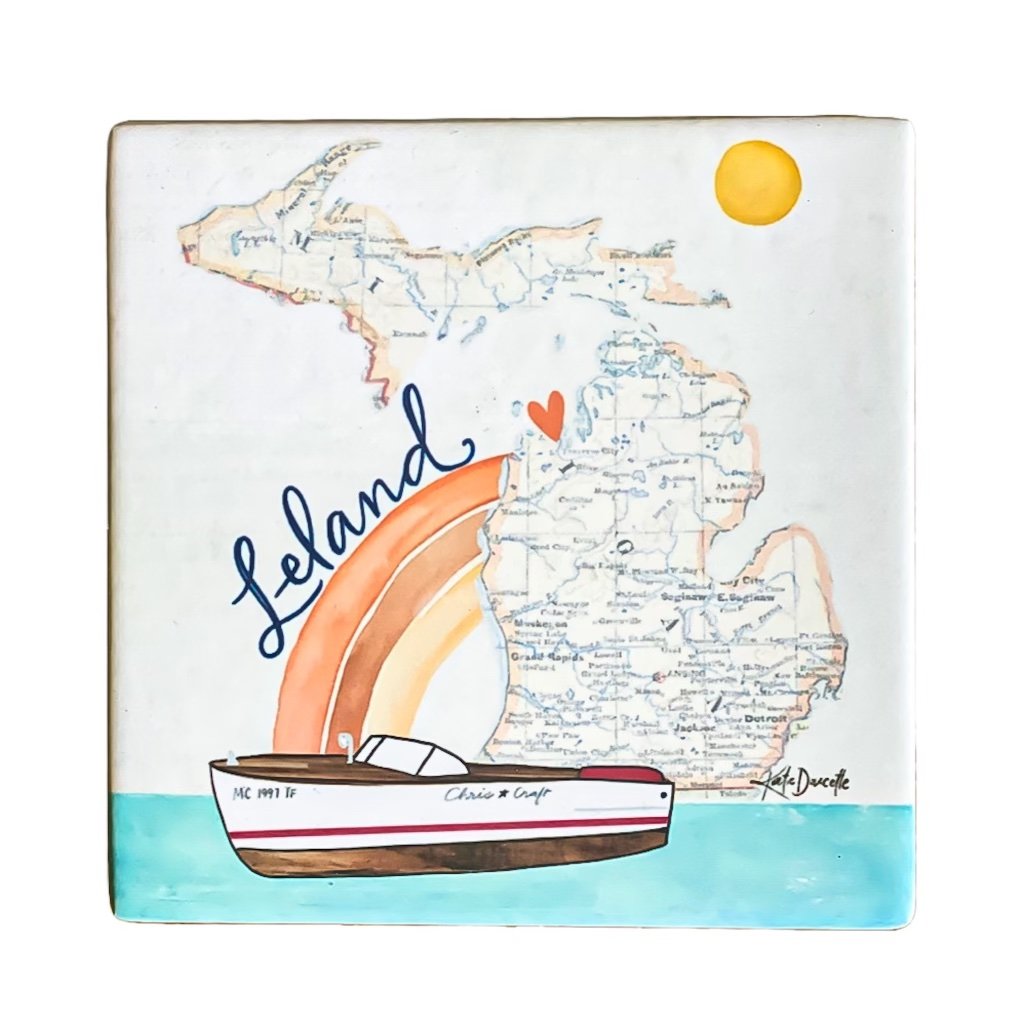 Fishtown and Leland Coasters by Polka Dot Mitten