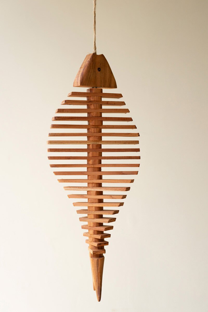 Hanging Wooden Fish Spiral