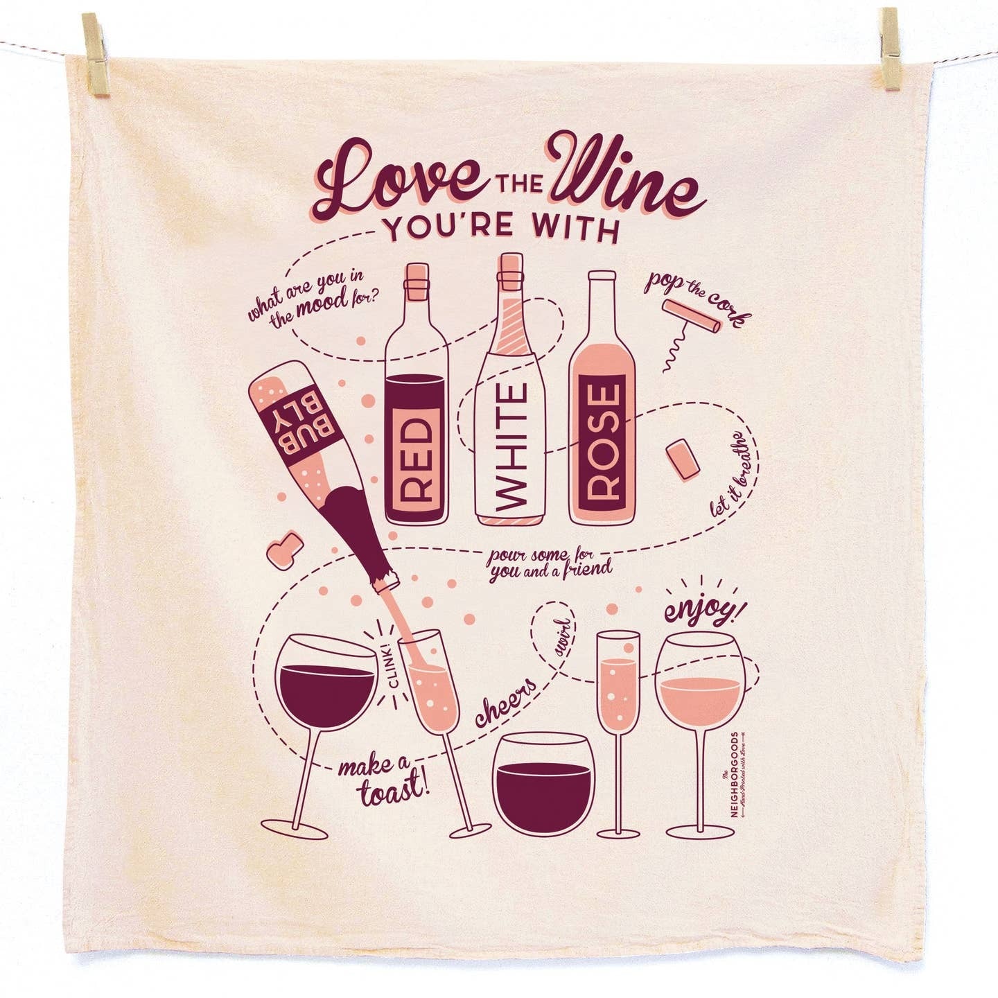 Tea Towel Set of 2 in basket