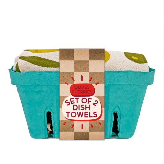 Tea Towel Set of 2 in basket