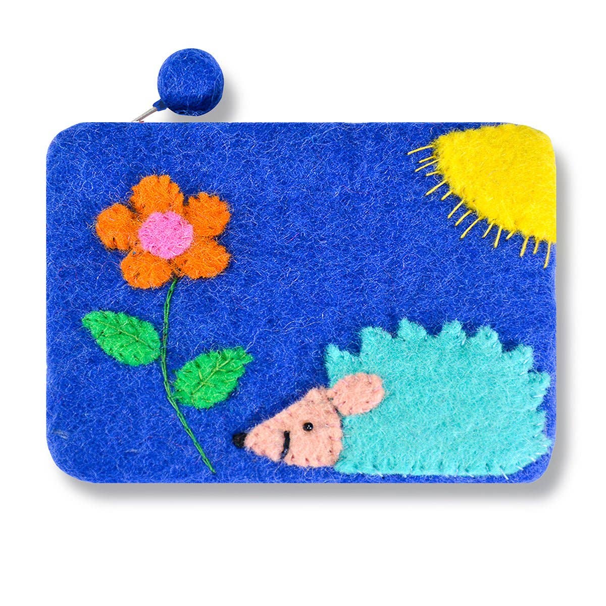 Hedgehog and Flower Coin Purse