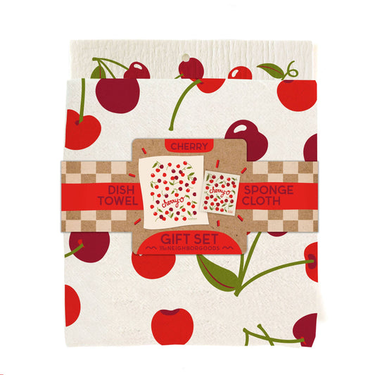 Cherry - Tea Towel + Sponge Cloth Set