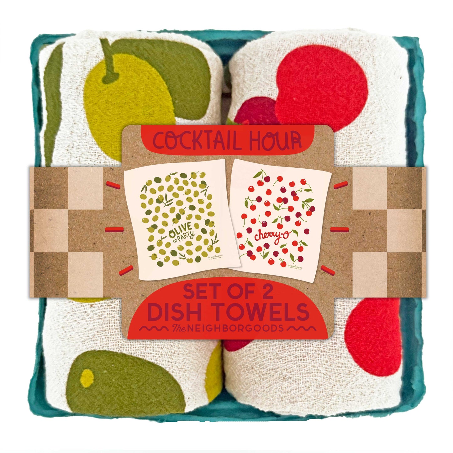Tea Towel Set of 2 in basket