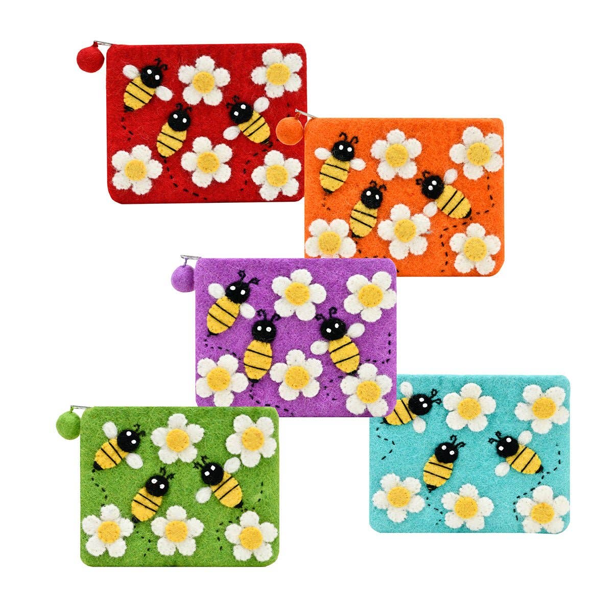 Buzzing Bee Felted Coin Purse