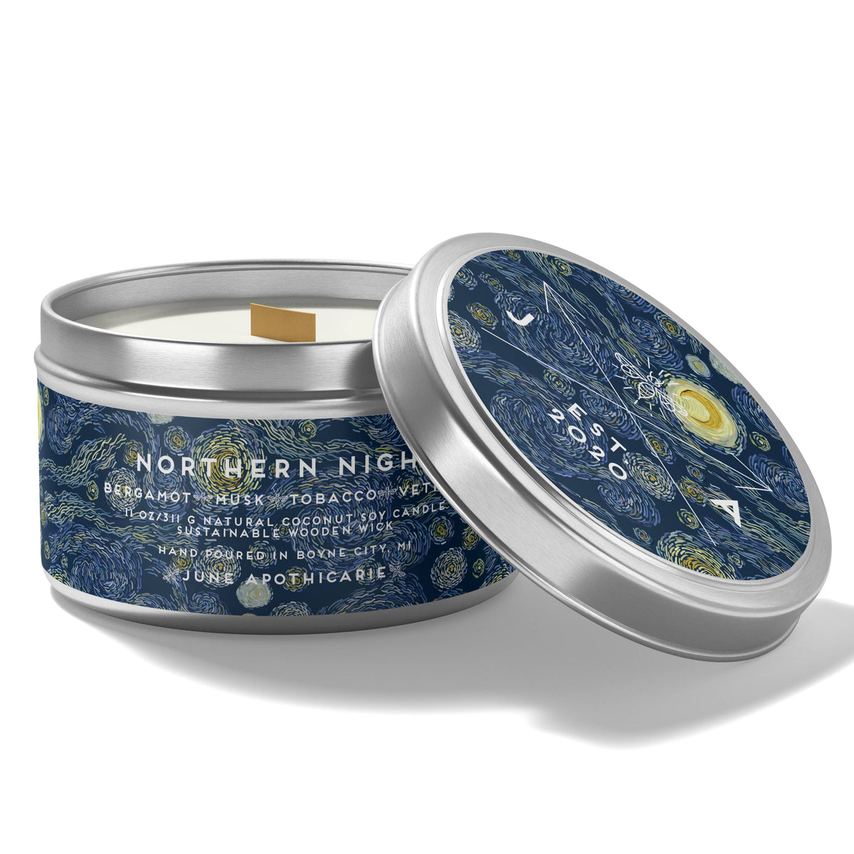 Northern Night Wooden Wick 11 oz Tin Candle