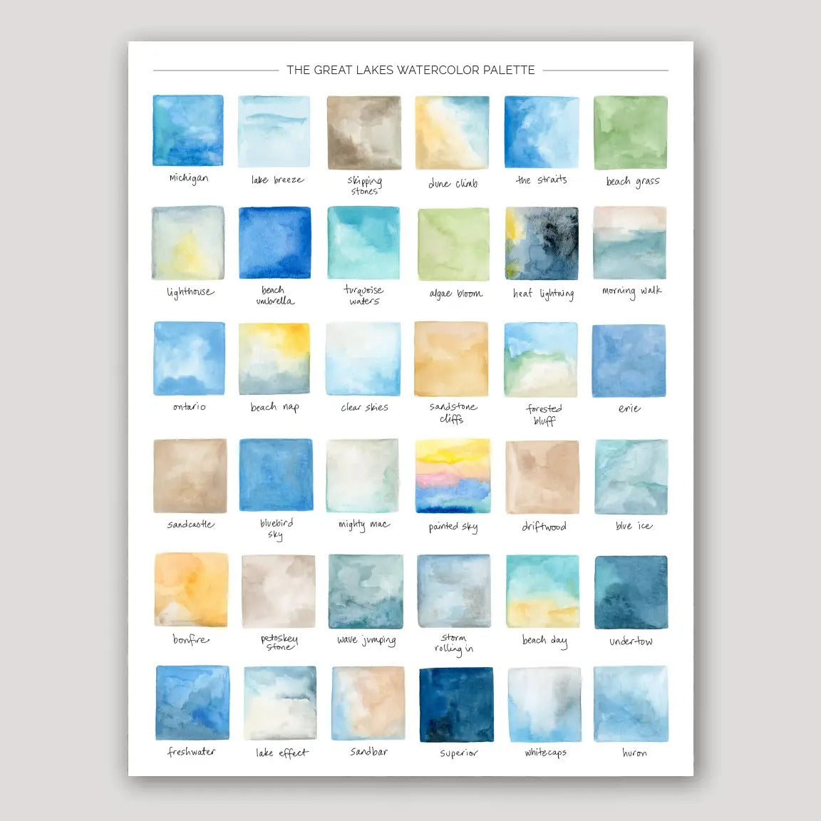 Great Lakes Watercolor Pallette