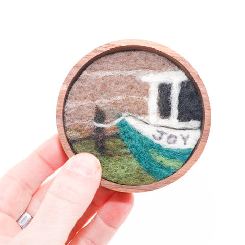 Felted Landscape Mini Circle or Oval