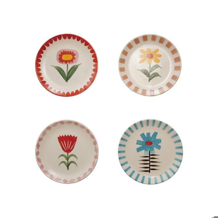 7" Plate w/Flower and Border