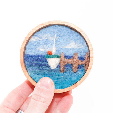 Felted Landscape Mini Circle or Oval