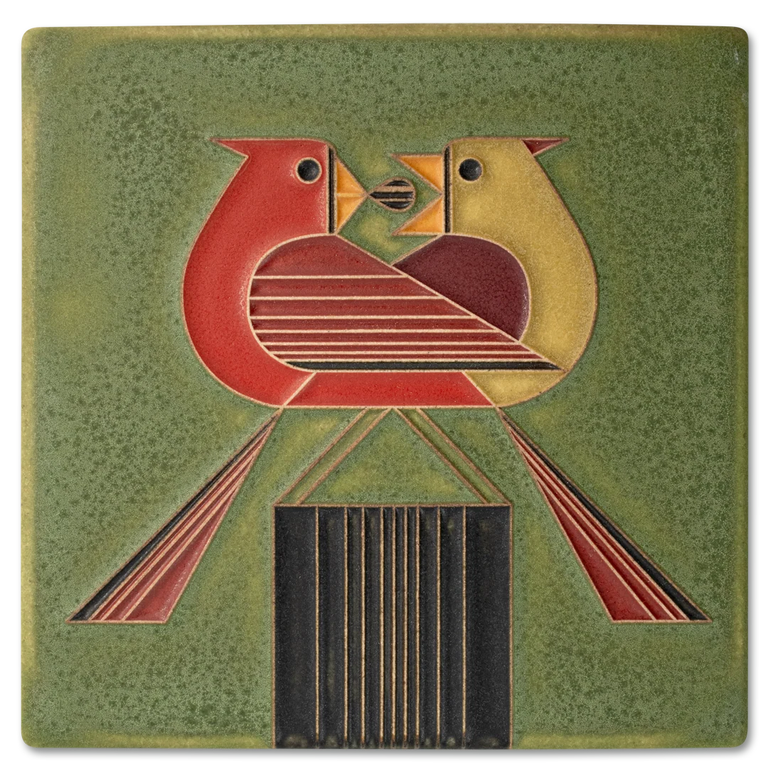 Motawi 6x6 Red Bird Romance