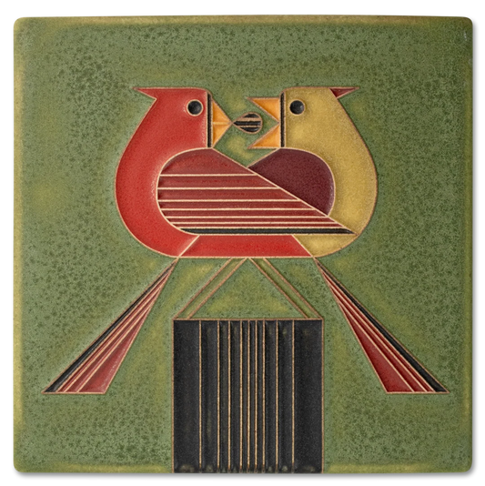 Motawi 6x6 Red Bird Romance