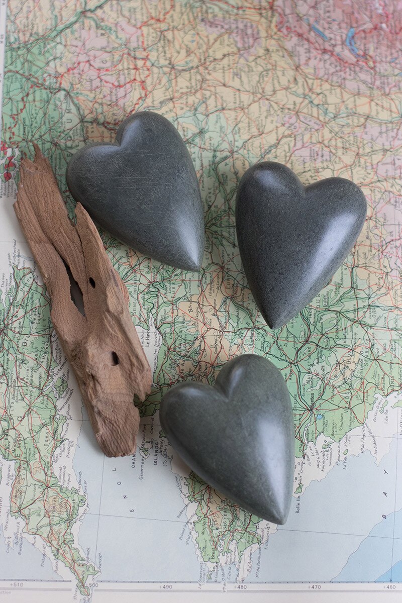Stone Heart Hand Carved