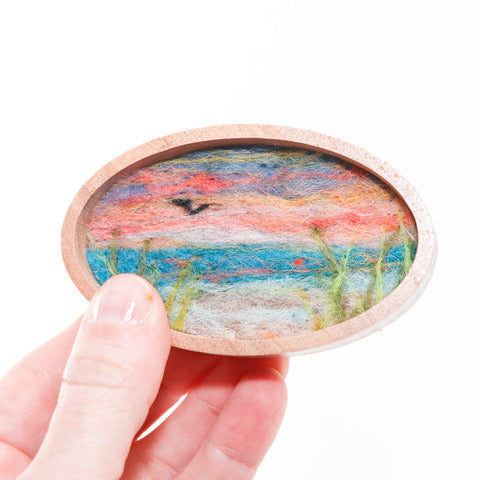 Felted Landscape Mini Circle or Oval