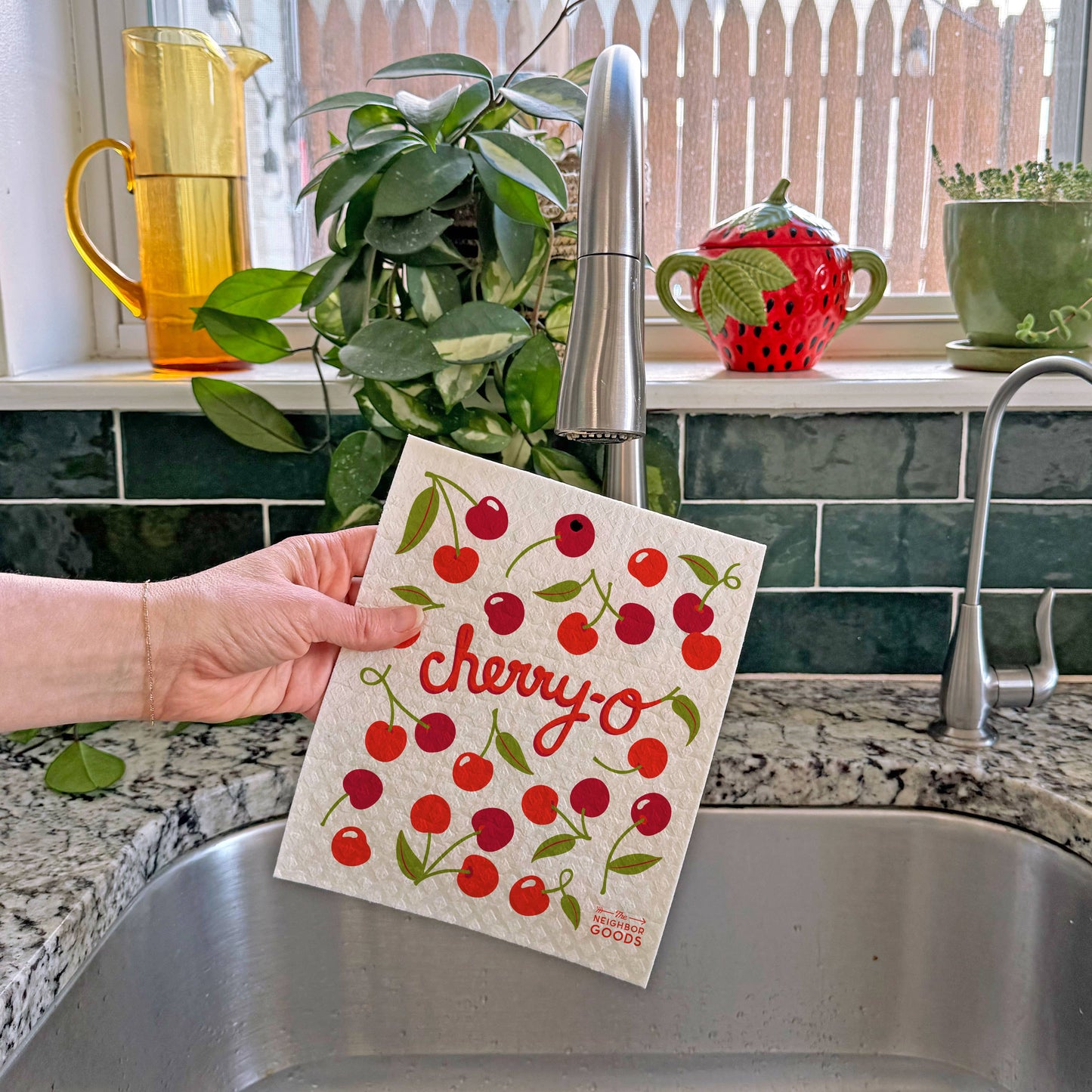 Cherry - Tea Towel + Sponge Cloth Set