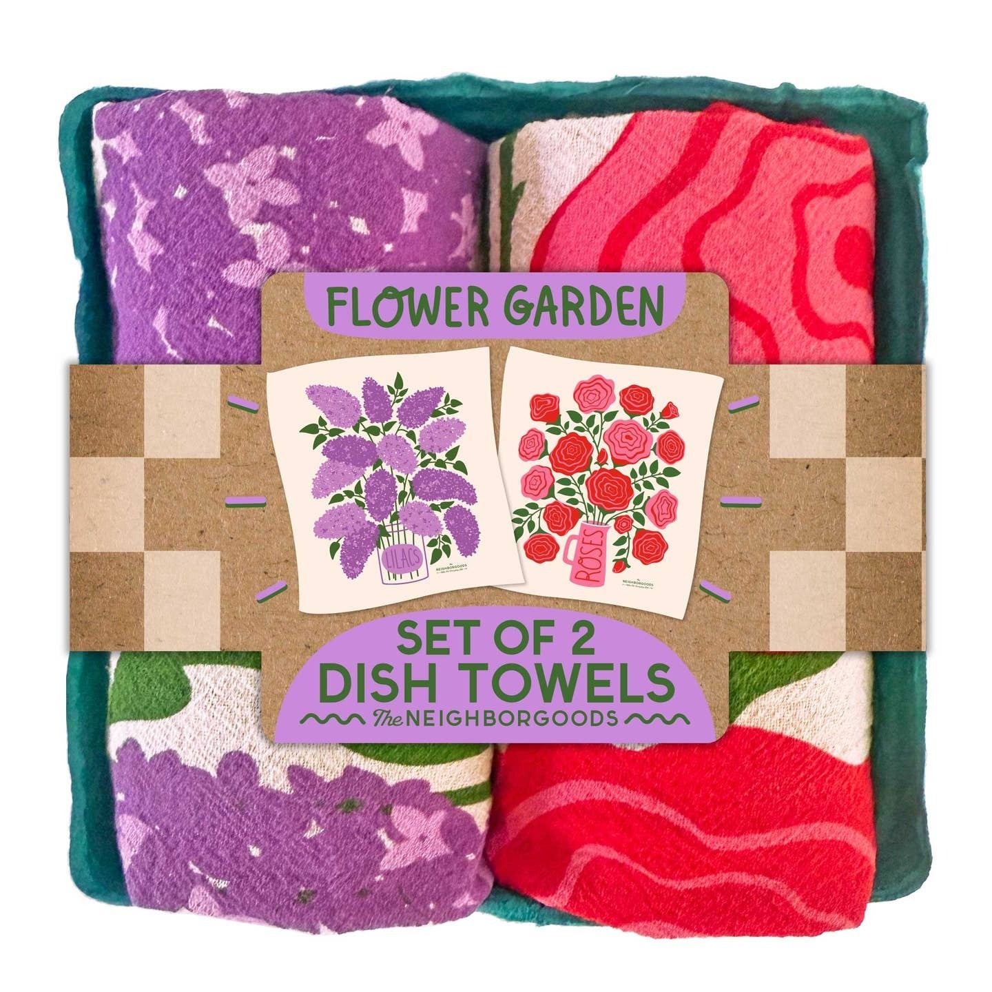 Tea Towel Set of 2 in basket