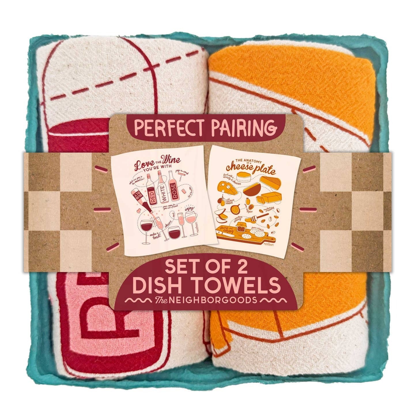 Tea Towel Set of 2 in basket